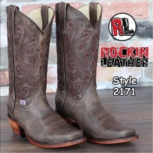 Rockin leather womens western boots